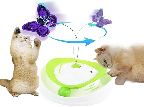 Miniatura 8 de ALL FOR PAWS Juguete interactivo 2 en 1 de mariposa para gatos con bolas rodantes, juguetes giratorios automáticos para gatos de interior