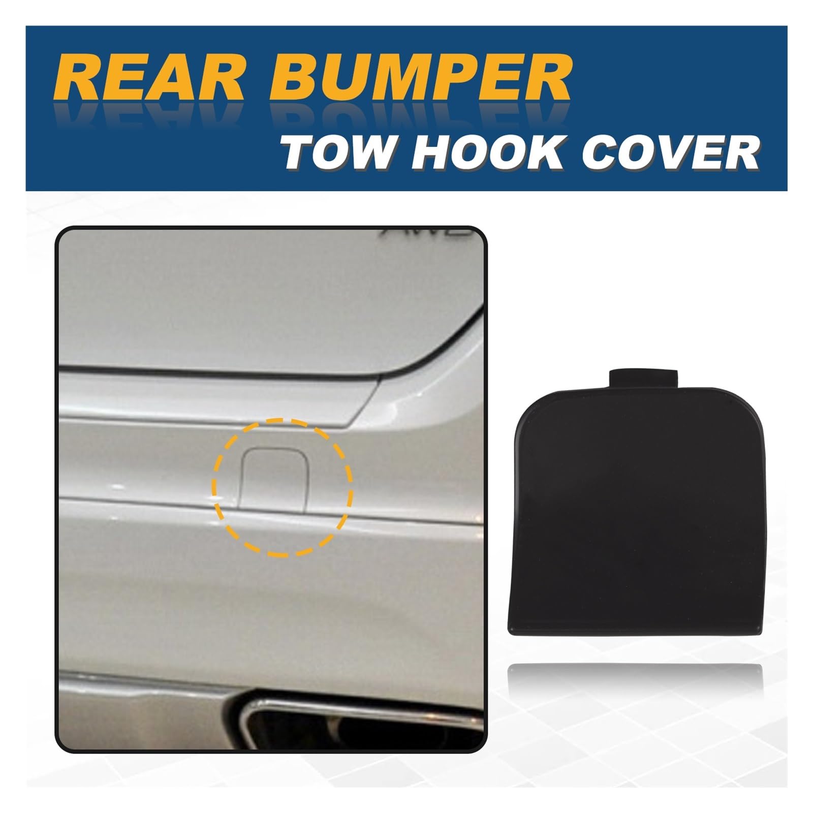 XUBOR Capuchon De Crochet De Remorquage De Pare-chocs Avant, Couvercle D'oeil De Remorquage, For VOLVO, XC60 2014-2017 31323767 31323767-2 398215624 Côté Passager Droit Cache Crochet De Remorquage(Bro