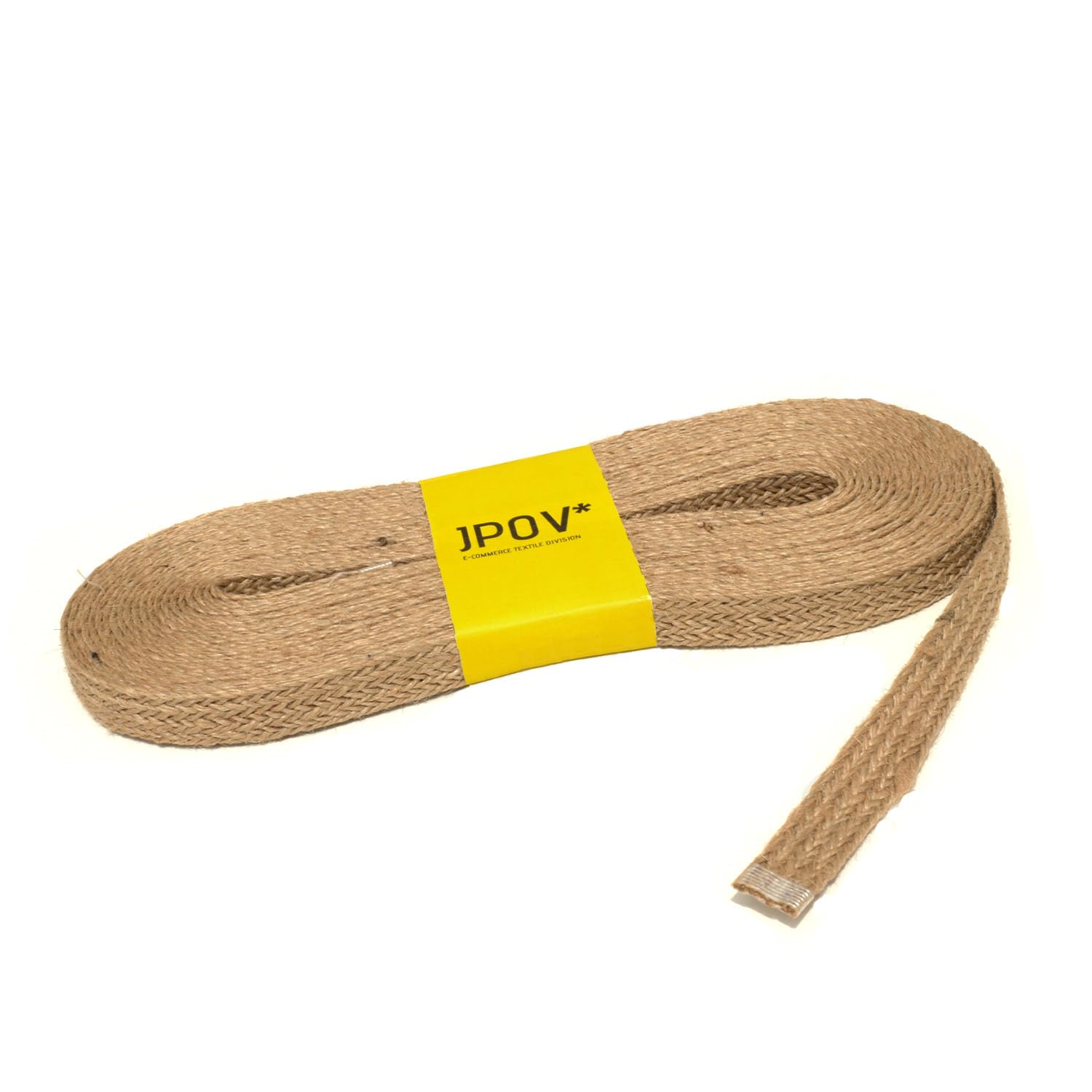 JPOV* Trenza de Yute Multi Mini. Para Asas de Bolsos y Capazos, Manualidades y Decoración. 100% Yute. Ancho 1cm. Pieza de 10m – (Natural)