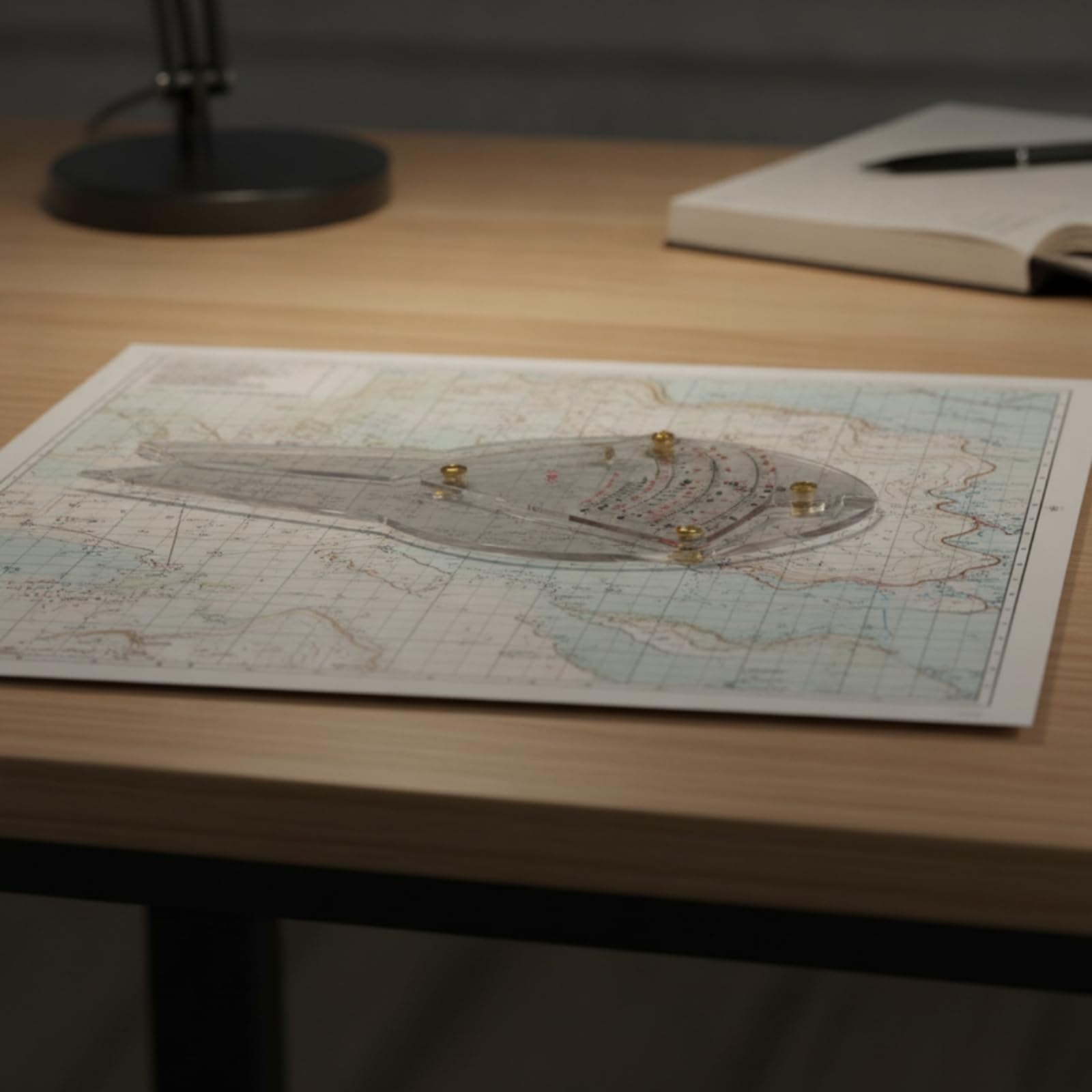 Calcolatore con Braccetti Trasparente da Navigazione Manuale Righello con Conversione Della per Cartografi, 1 50000, Riggidità