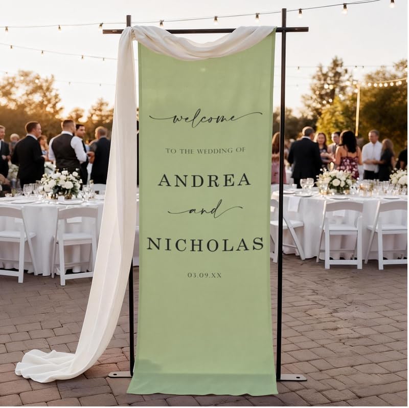 Wedding Welcome Sign - Elegant Calligraphy on Linen