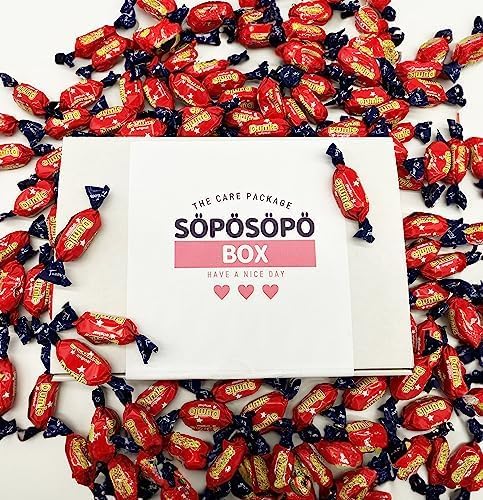 Fazer Dumle original toffee Caramel 2lb 900g Bag in a Söpösöpö Box Finnish Candy Treat