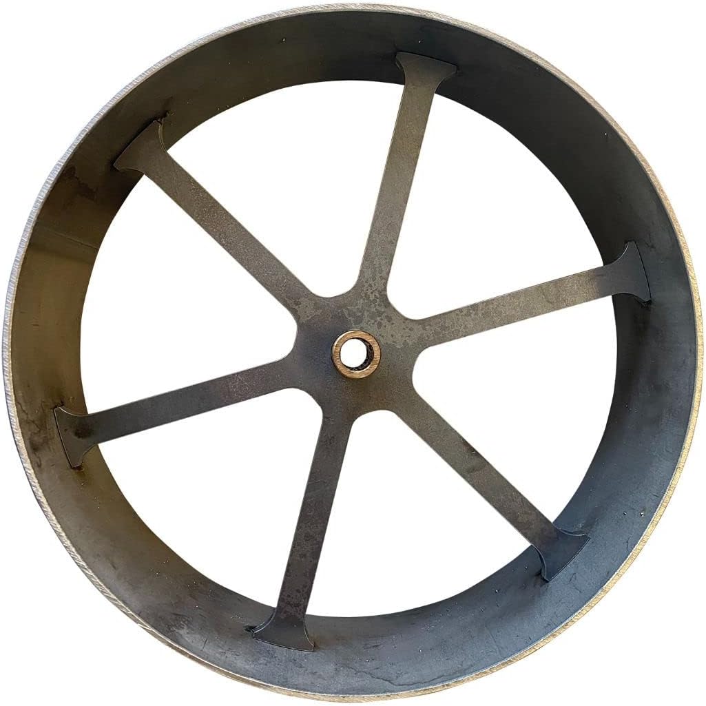 HEAVY DUTY 10" CARRIAGE STYLE STEEL SMOKER WHEEL FOR CUSTOM BBQ PITS - FITS 1/2" ROD