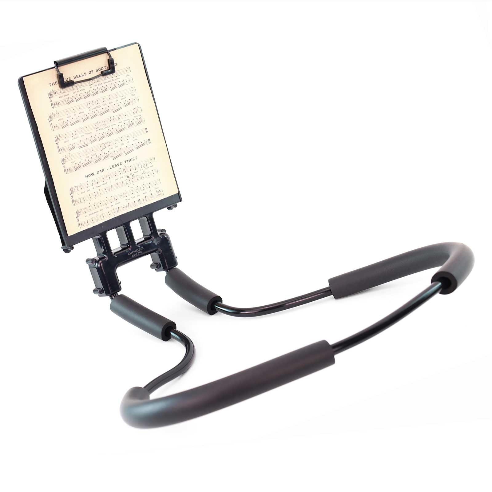 Music Stand For Sheet Flip Folder Marching Band, Portable Waist Gooseneck Phone Tablet Reading Book Holder, Recipe Holder for Indoor Outdoor Bed Sofa Chair Kitchen Carrying Stand