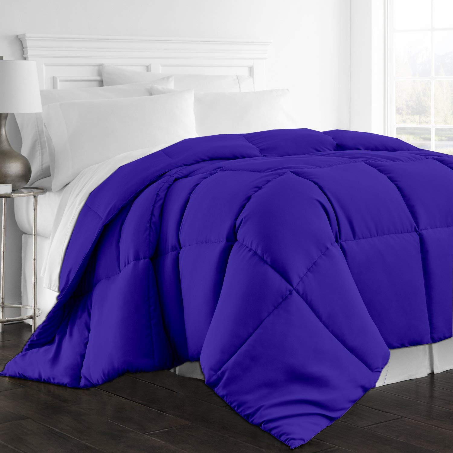 All-Season Soft & Comfortable Hotel Quality 1-Pc Comforter Queen 88x92 Size1-Pc Comforter 100% Egyptian Cotton, 600 Thread Count, 200 GSM Fiber Fill - Machine Washable, Royal Blue Solid