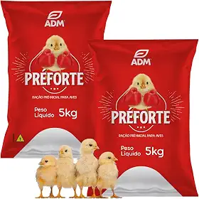 Kit 2 un 5kg PREFORTE Ração Pré Inicial Para Aves