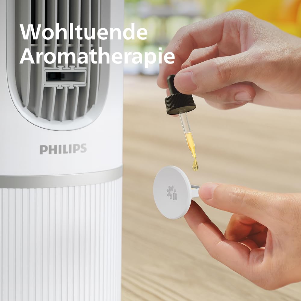 PHILIPS Turmventilator 5000 Serie, Weiß, 2.370 m³/h Airflow | 106 cm, SilentWings-Technologie mit 24-44 dB(A), App, Fernbedienung, 5 Geschwindigkeiten, Oszillation 80° (CX5550/00)