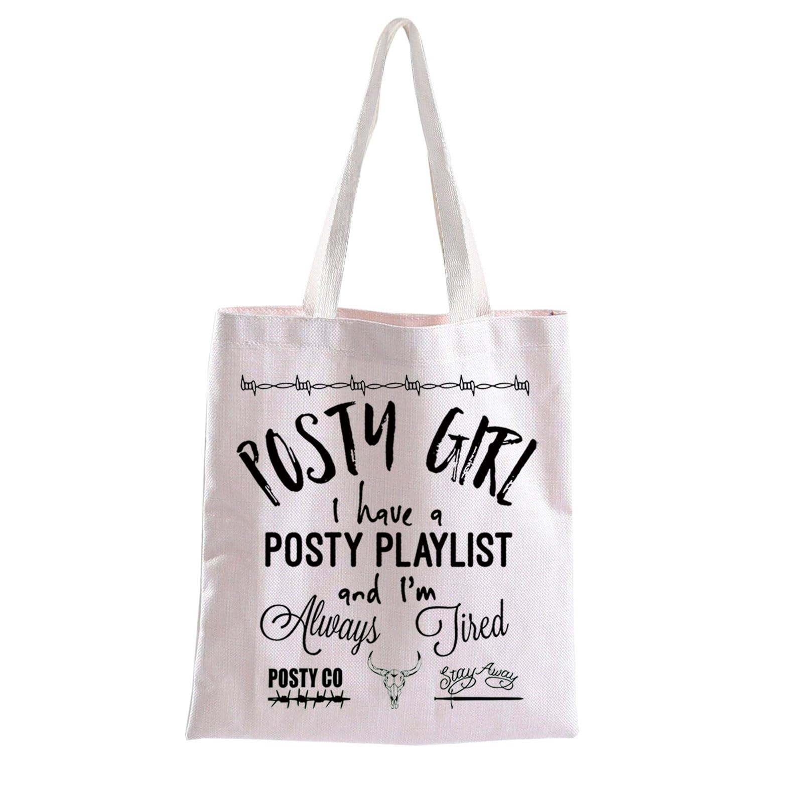 AKTAP Singer Malone Tote Bag Singer Fan Gift Posty Mom I Have A Posty Playlist And I'm Always Tired Singer Merchandise Cowboy Gift (TB - Image 3