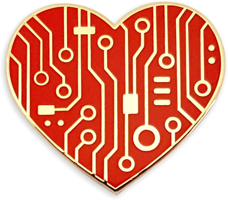 Digital Heart Enamel Lapel Pin