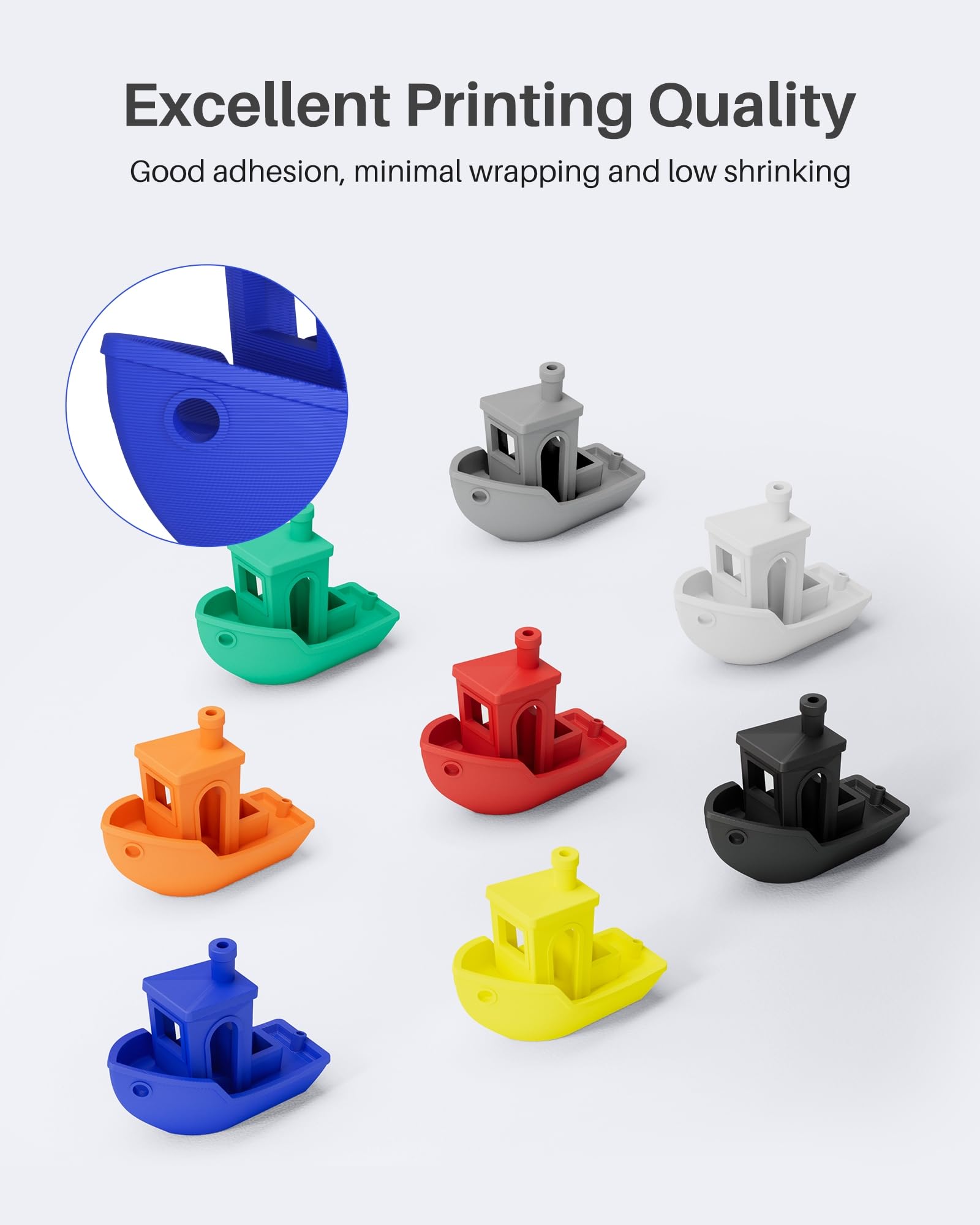 ELEGOO Filament PLA 1,75 4 kg czarny biały czerwony niebieski, filament do drukarki 3D, dokładność wymiarowa +/- 0,02 mm, rolka filamentu 3D, do większości drukarek 3D