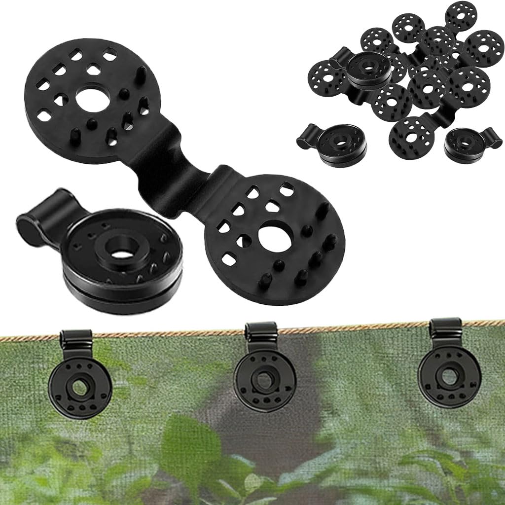 50 clip in plastica per telo protettivo, clip per tende da sole, nero, clip in plastica con occhiello, clip in plastica per rete di protezione solare per corde di collegamento, reti ombreggianti