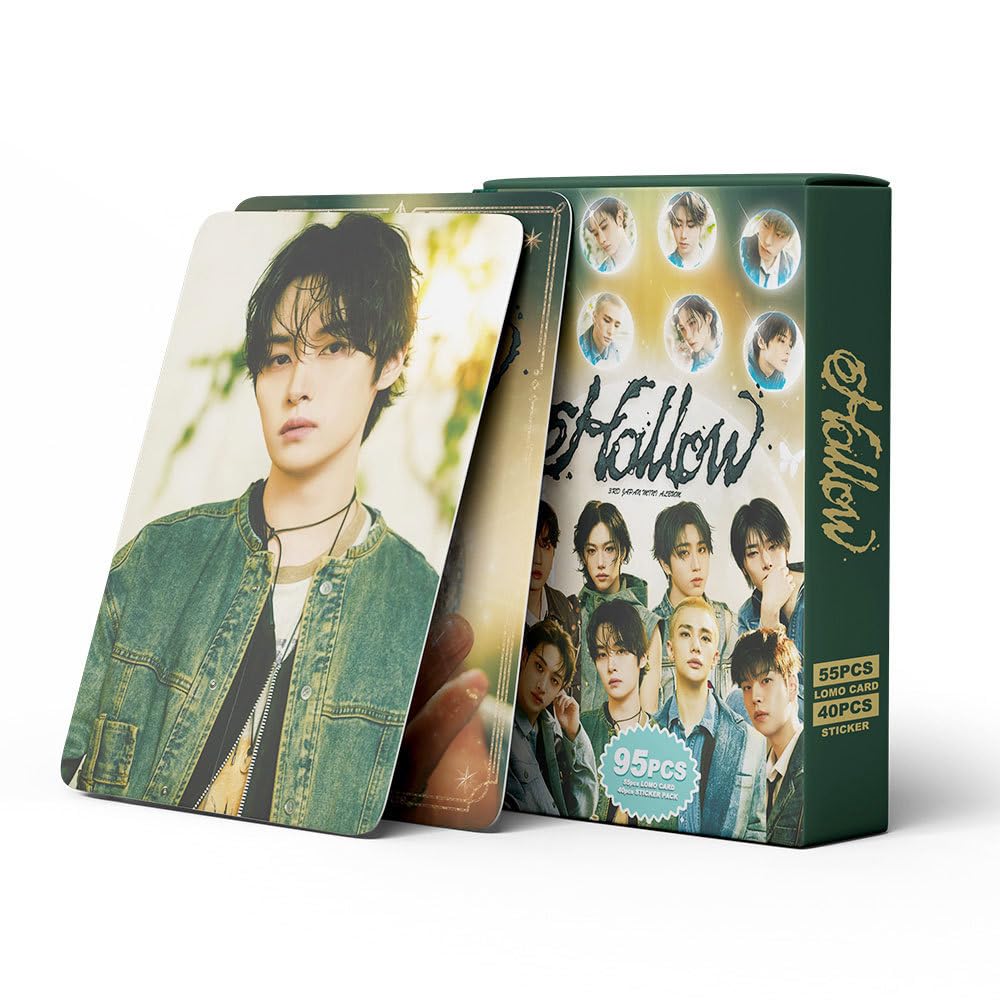 Tuyines Hollow Stray Kids Photocards, 55Pcs Stray Kids Lomo Cards, 40Pcs Skz Stickers, Skz Photocards, Must-Have For Fans