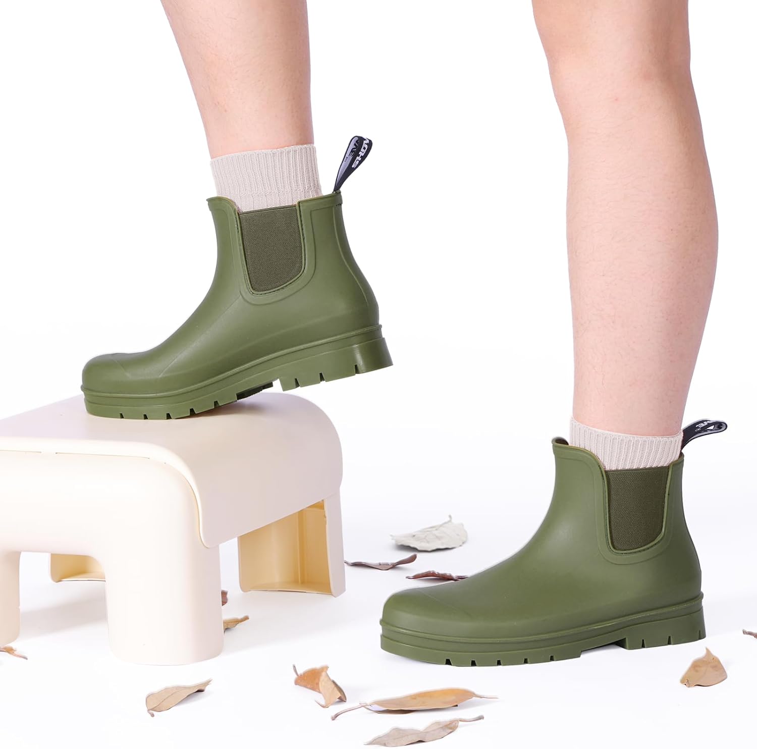 Showave Ankle Rain Boots Women Garden Booties Waterproof Slip on Rubber Boot Lightweight - Image 6