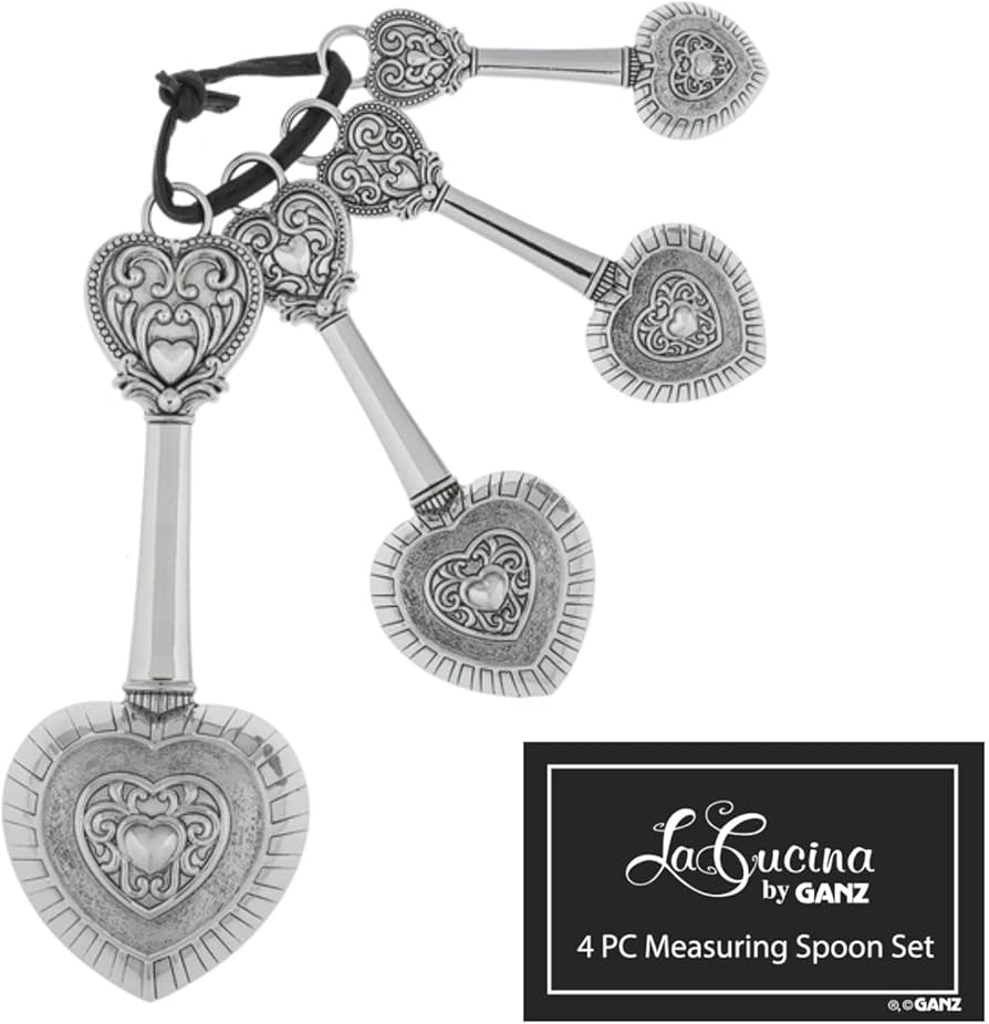 Amazon.com: Ganz ER48885 Hearts Zinc Measuring Spoon- 4 piece set
