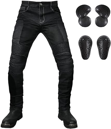 LOMENG Pantalones de motocicleta de verano, transpirables, para motocicletas, motocross, pantalones de ciclismo con CE rodilla cadera extraíble