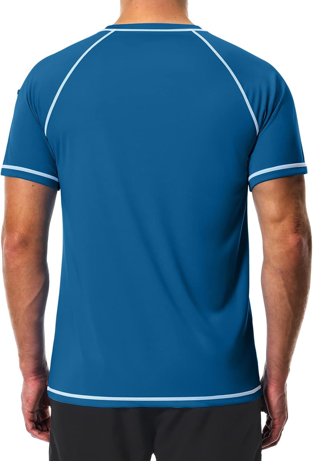 Men's Swim Shirts Quick Dry Rash Guard UPF 50+ Sun Protection Fishing Beach Water Shirts Short Sleeve - Image 2