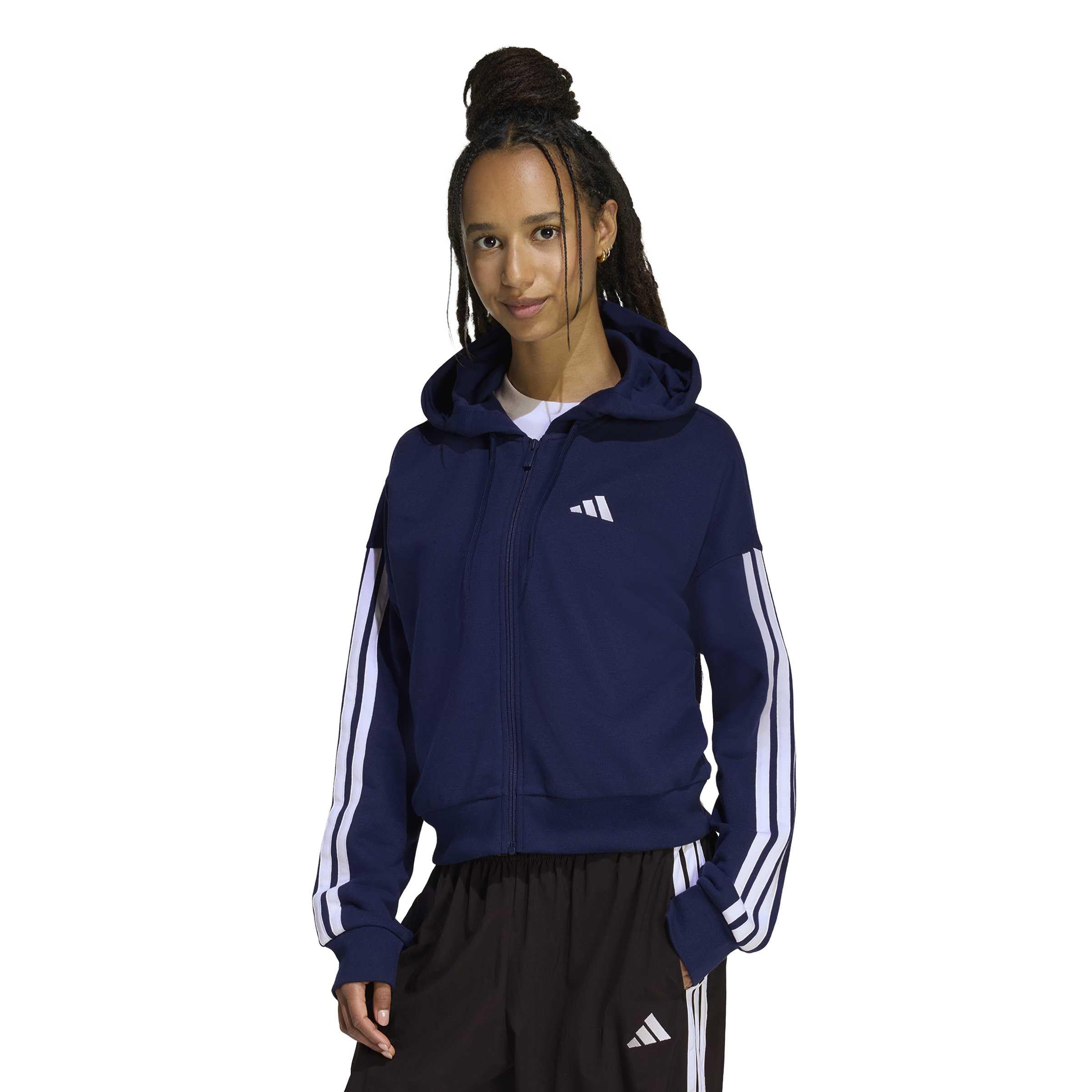 adidas Women's Essentials 3-Stripes French Terry Full Zip Hoodie – Bild 5