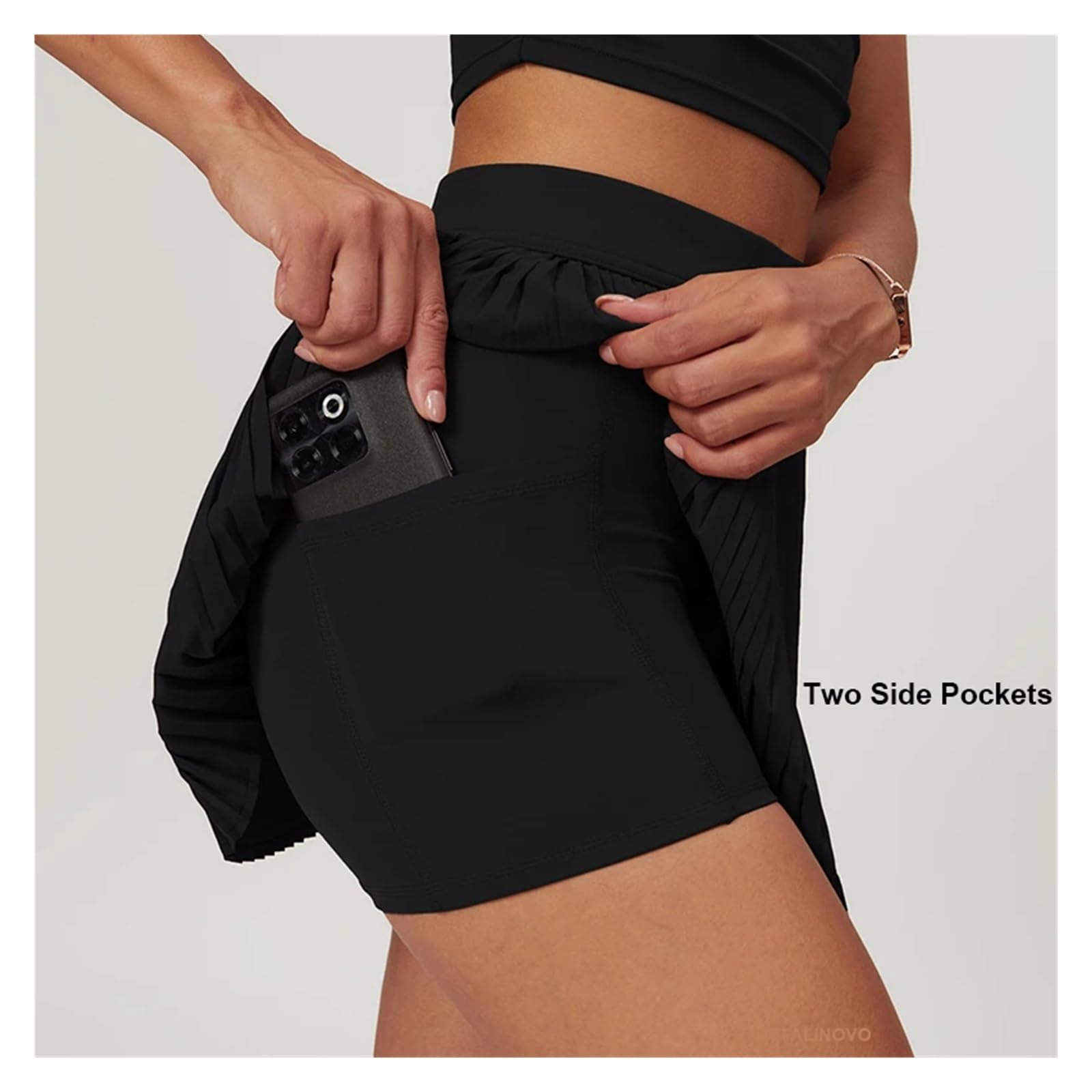 Gonna da Tennis Gonna da Tennis e Golf Donna a Vita Alta con Tasche Pantaloncini Interni for Gonna-Pantaloncino Sportiva