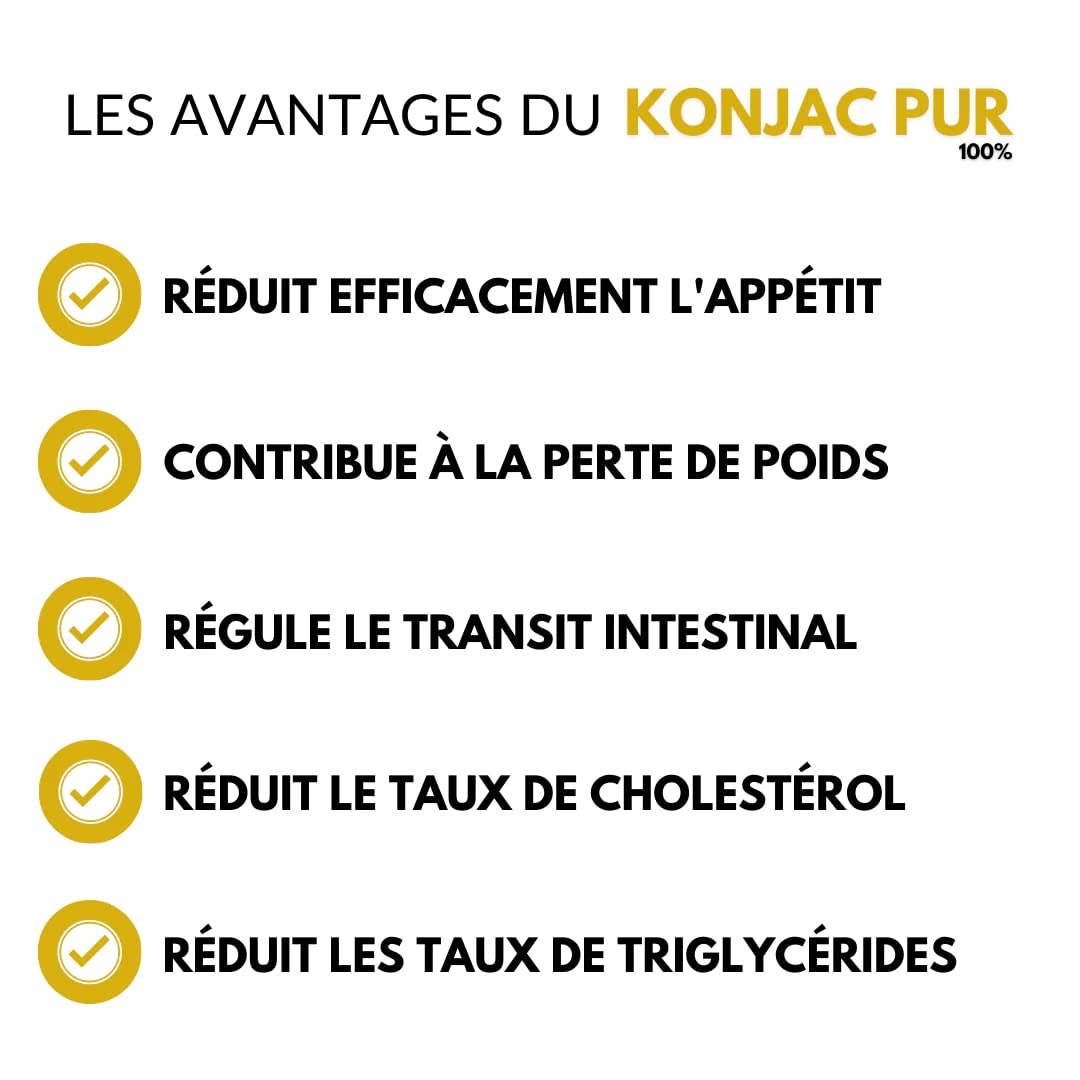 Konjac Pur 100% - 120 gélules | Coupe faim naturel | Minceur | Fabriqué en France | Nutrition pro