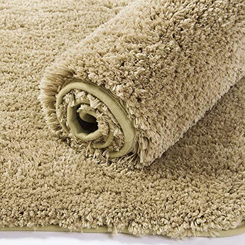 Image of Flooring India Co Newman Rectangular Bath Mat 2500 GSM Super Soft Microfiber Anti Skid Slip Water Absorbent Bathroom Mats for Bedroom, Home, Door (45x75 cm, Gold, Anti Gold)