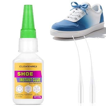 Shoe Glue, Fast Drying Shoe Glue for Sole Repair, with Anti Clog Cap, Waterproof, Heat-Resistant Strong Adhesive for Boot, Sneakers, Sandals, Hight Heels and More