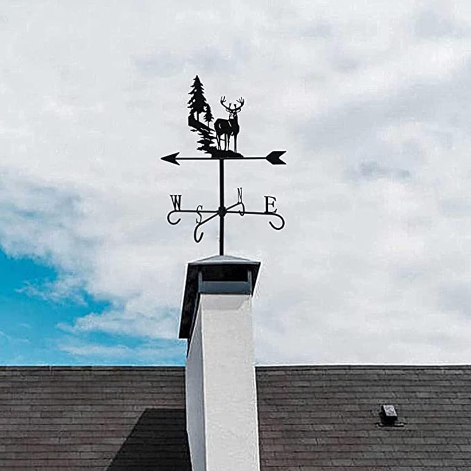COAECJ Weathervane for Roof Deer Weather Vane Mug Tree, Weather Vanes for Garden, Professional Measuring Tool, Creative Ornaments for Roof Patio Gardens