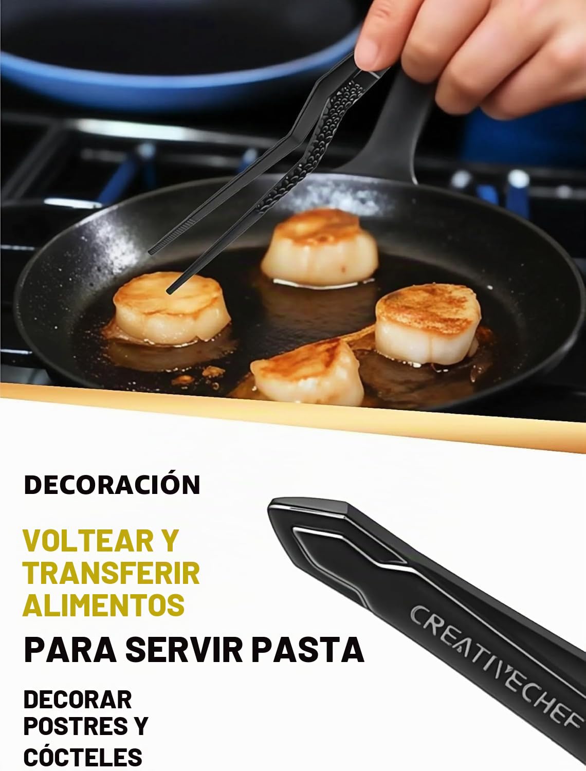 2 Piezas Pinzas de Cocina para Emplatar Ergonómicas para Alimentos, Pinzas Finas, Herramienta de Cocina de Chef para Alimentos y Reparaciones, Pinzas de Acero Inoxidable, Pinzas de