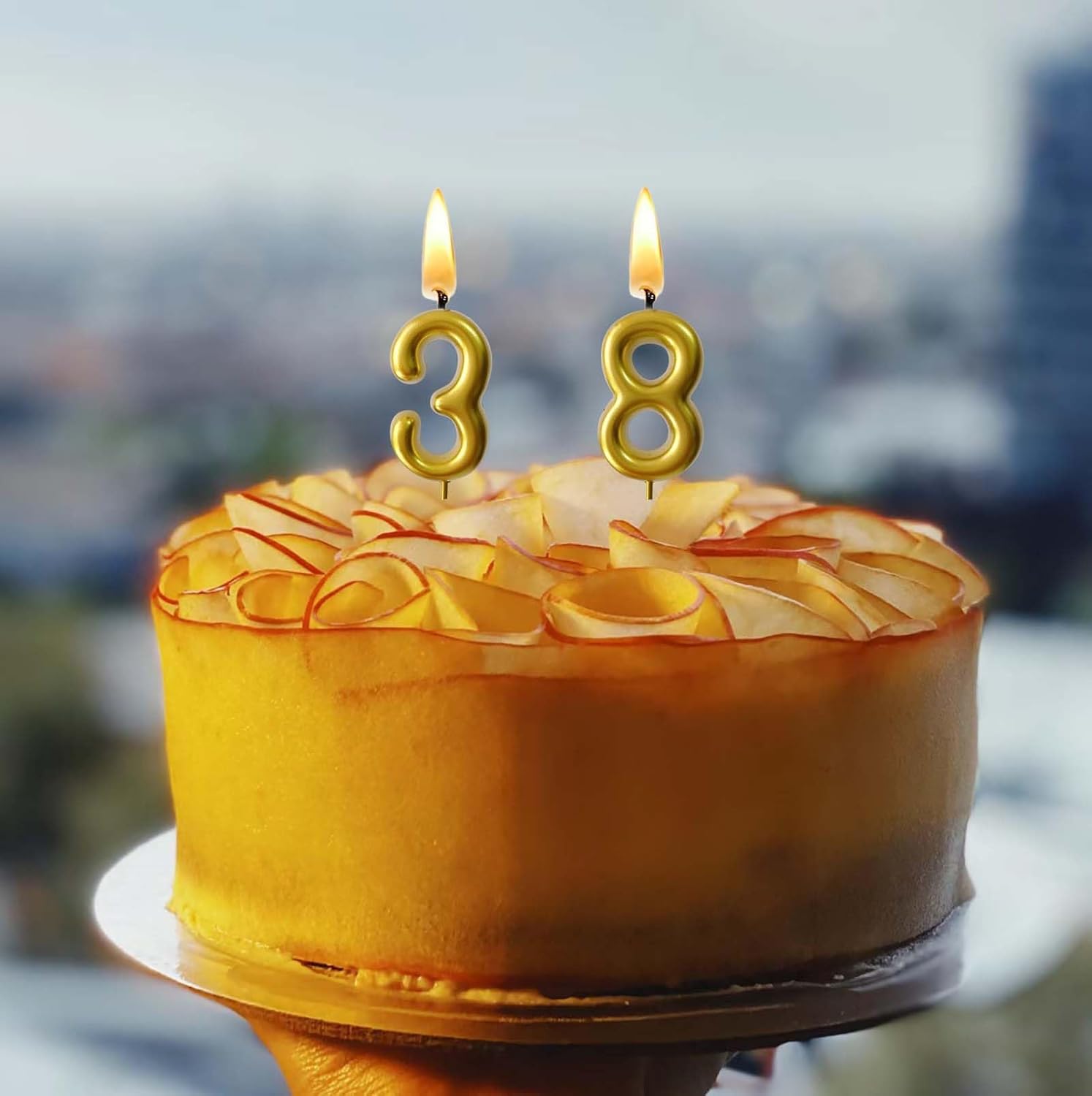 ローズゴールド バースデーキャンドル ナンバー3キャンドル 6個付き