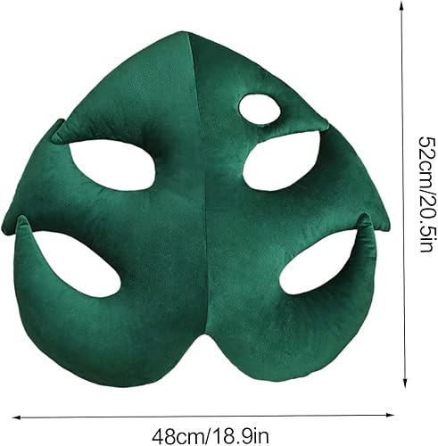 Miniatura 7 de Lovee Tux Almohada en forma de hojas, bonita almohada decorativa de Monstera, cojín verde de plantas tropicales para sala de estar, sofá, oficina,