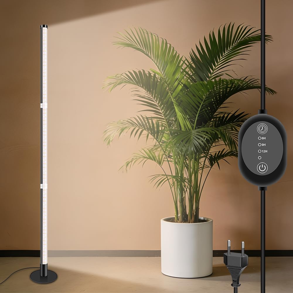 Lampe Plante Interieur, 243 LEDs Lampe Horticole Led Spectre Complet avec Minuterie et 3 Modes d'Éclairage, 45 W, Lumière de Croissance pour Plantes avec Base Ronde [Classe énergétique E]