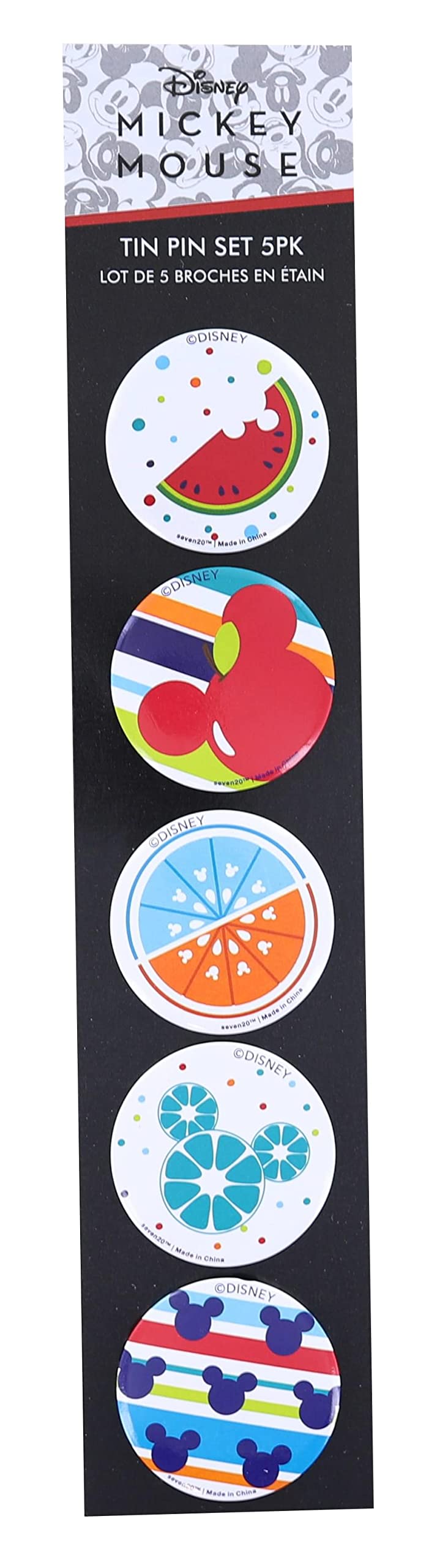 DisneyMickey Mouse Fruit 5 Piece Tin Pin Set