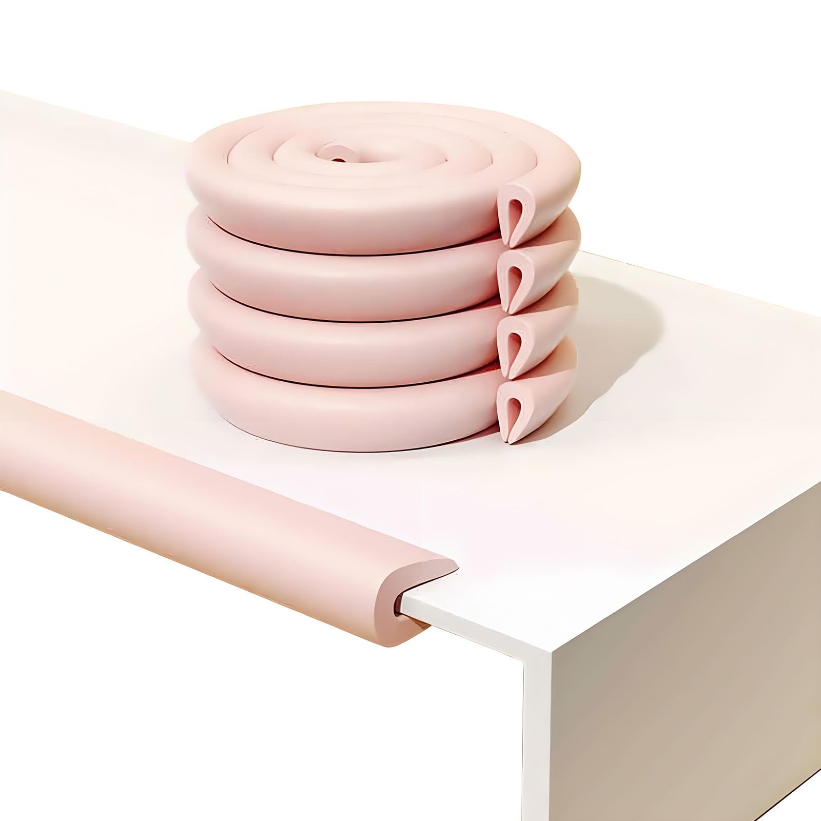 Edge Protector for Tables, Furniture Corner Guard Edge, U-Shaped Foam ors Multicolor 2m Table Kitchen Counter Desk Coffee(Roze)