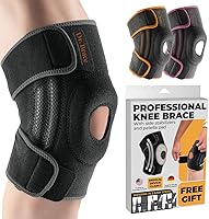 Dr. Brace Elite Knee Brace with Side Stabilizers & Patella Gel Pads - Max Knee Pain Relief & Fast Recovery for Men & Women (Mercury, Large)