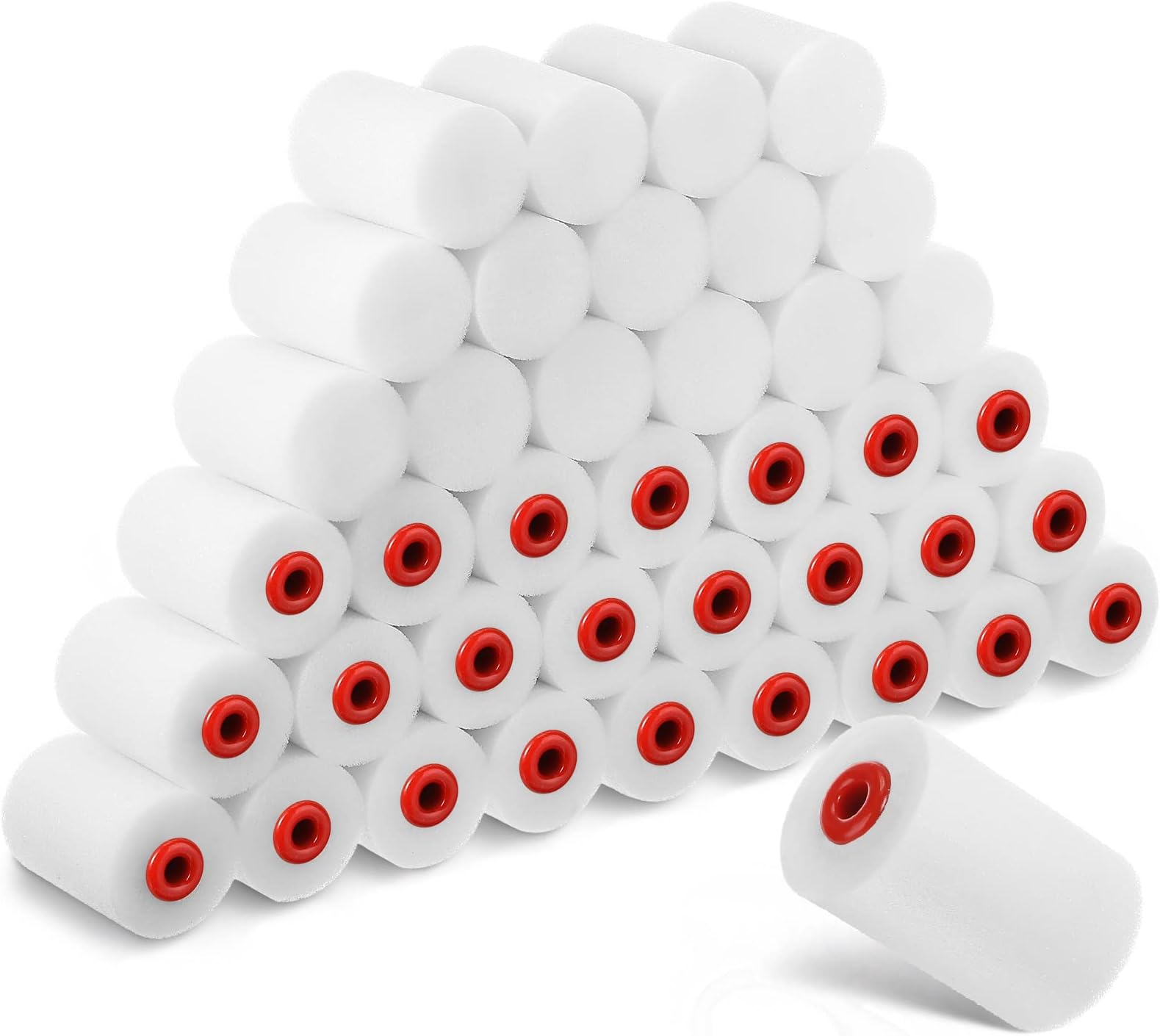 40 Pcs 2 Inch Mini Paint Roller Foam Paint Roller Covers Small High Density Household Paint Roller Covers Sponge Paint Roller Refills for Textured Smooth Corner Detail Painting