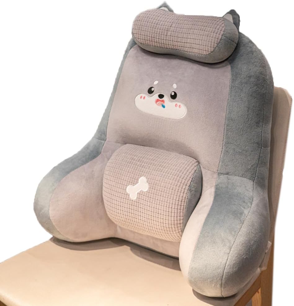 Tingting's Dream Office Ergonomics Lumbar Support Pillow Soft Waist Pillows Home Chair Lumbar Back Cushion Cute Sofa Rest Reading Pillow (Gray, 60×50CM/23.6"×19.7")