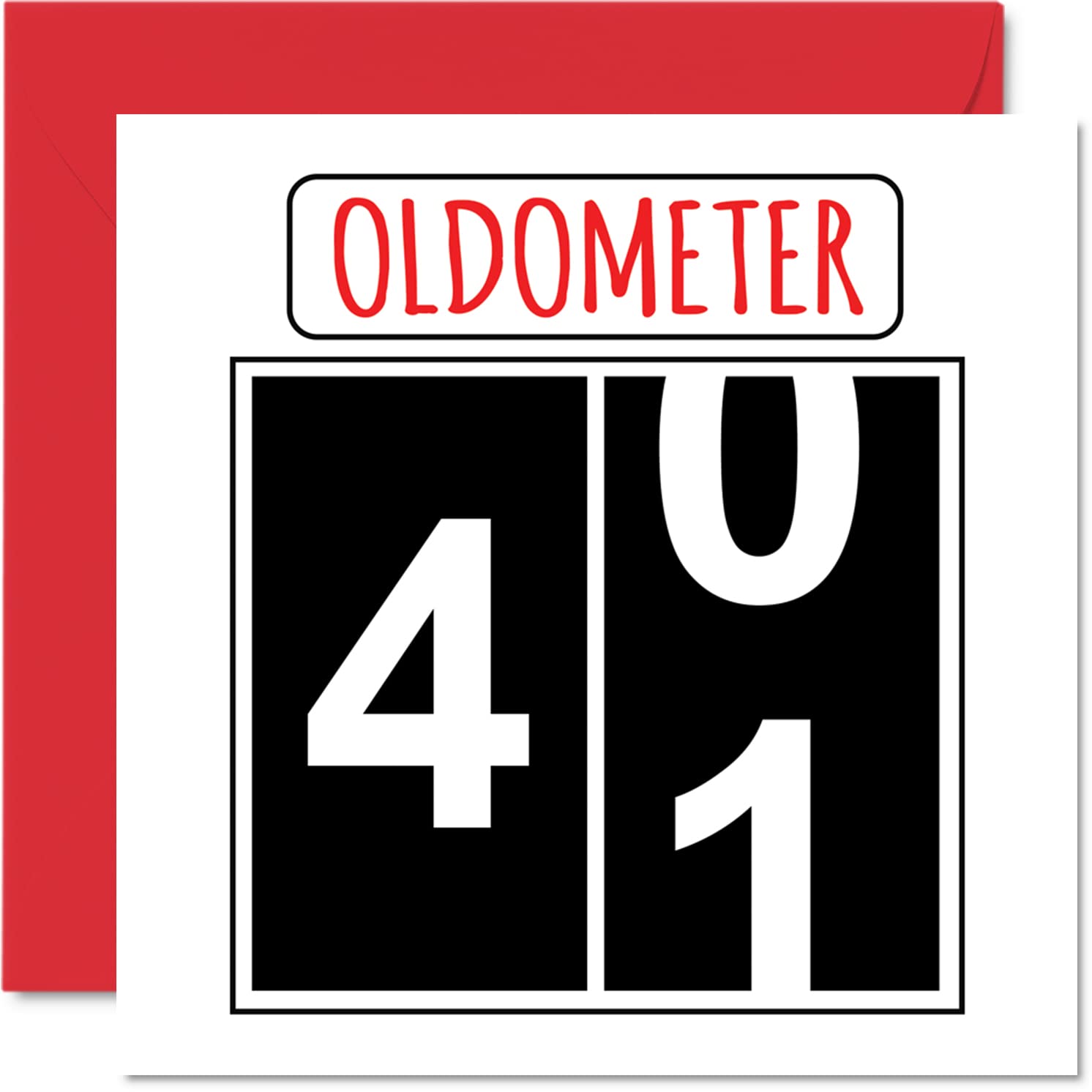 Fun 41st Birthday Cards for Men Woman - Oldometer - Happy Birthday Card for Dad Mum Brother Sister Grandad Nanny Grandma Uncle Auntie, 145mm Greeting Cards, 41st Card