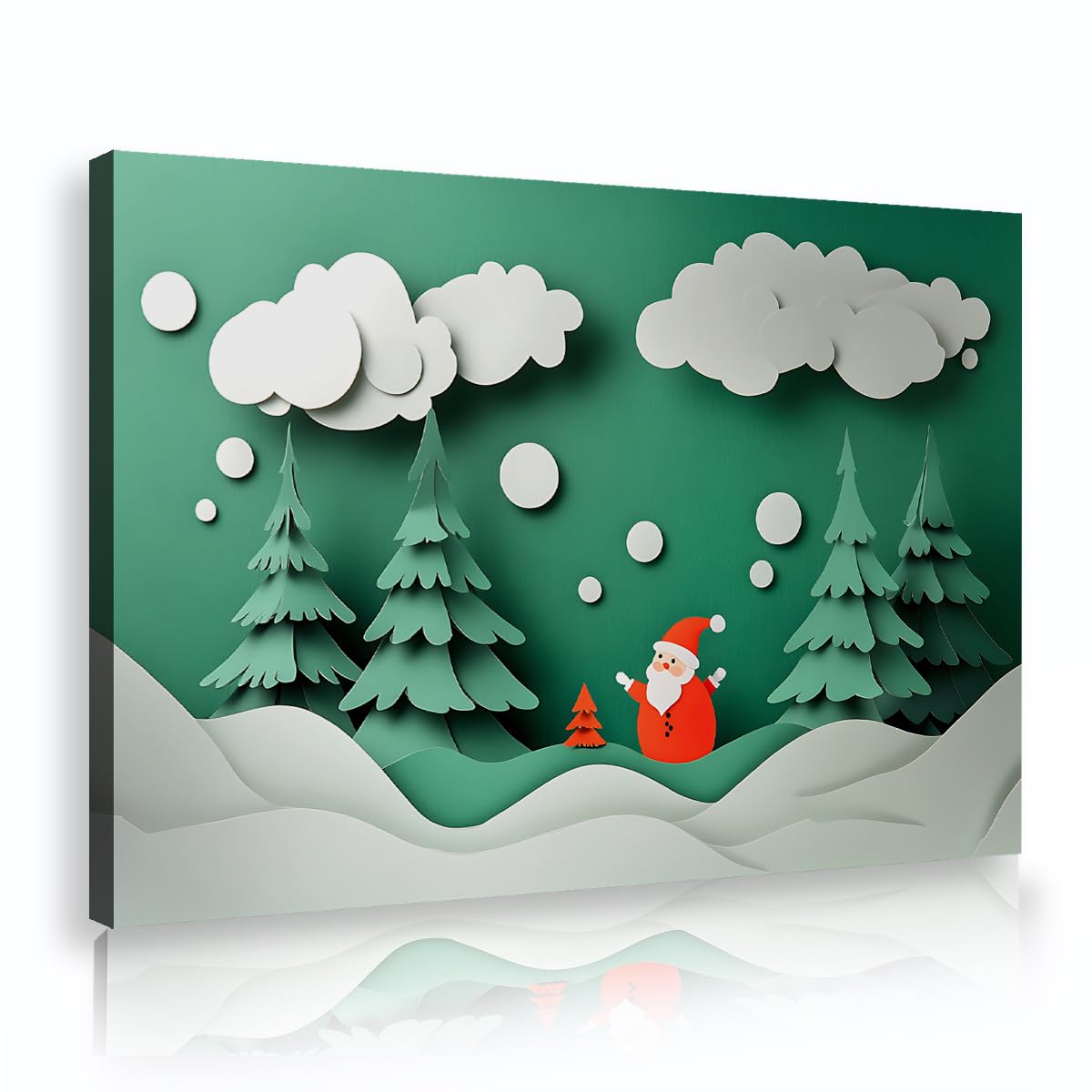 Babbo Natale Tela Pupazzo di Neve Felice Anno Nuovo Decor 50x75cm
