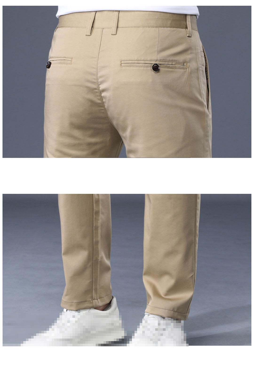 Pantalones Casuales De Ropa De Trabajo para Hombres Delgados De Verano Pantalones Elásticos Altos De Negocios