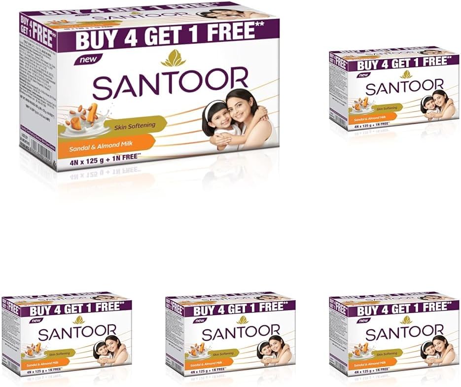 Skin Softening Sandal & Almond Milk Bathing Soap with Nourishing & Anti-Aging Properties| For Smooth & Soft and Younger-Looking Skin| For All Skin Types| 125g, Pack of 25