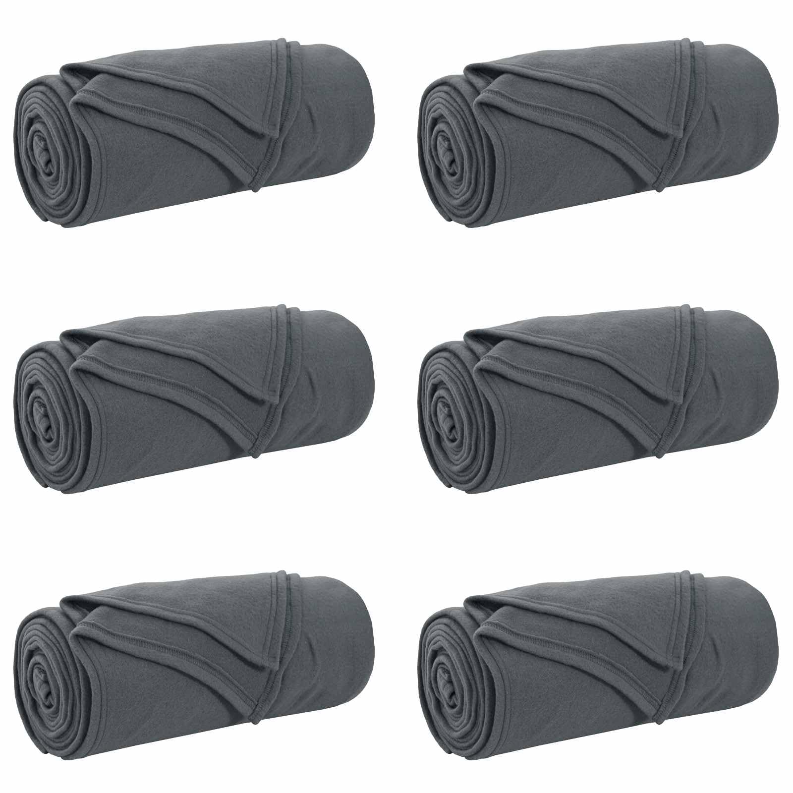 Koc polarowy 270x240 cm ciemnoszary 6 szt