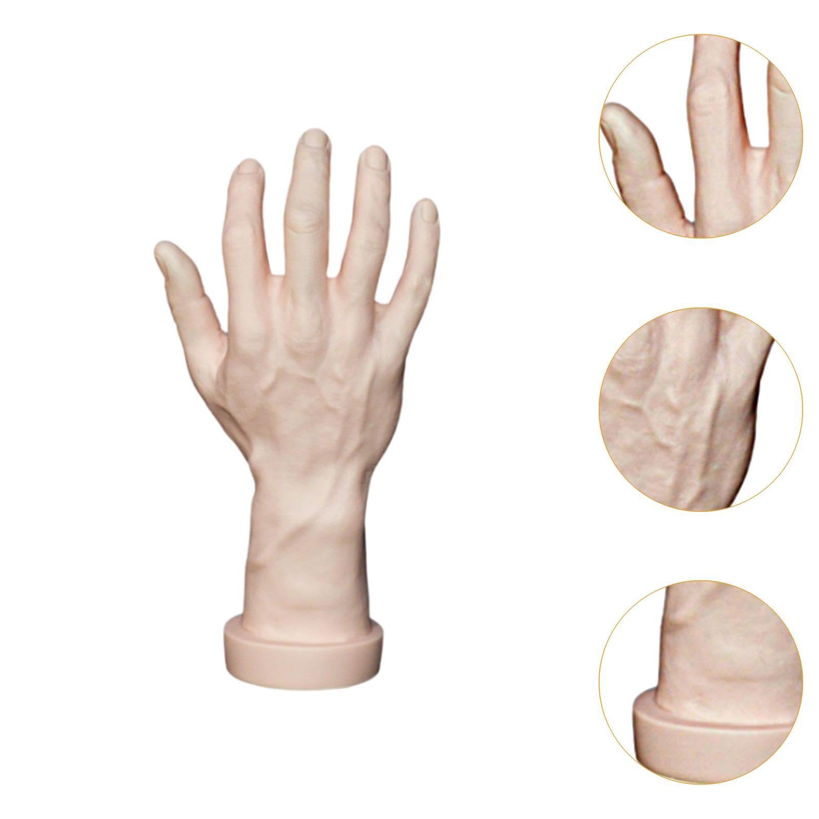 perfk Modello di Mano Maschile, Falsa Mano Umana spettrale realistica, Simulazione, battute Giocattolo, Mano di manichino per la Decorazione del Cosplay di, Destra, Pelle