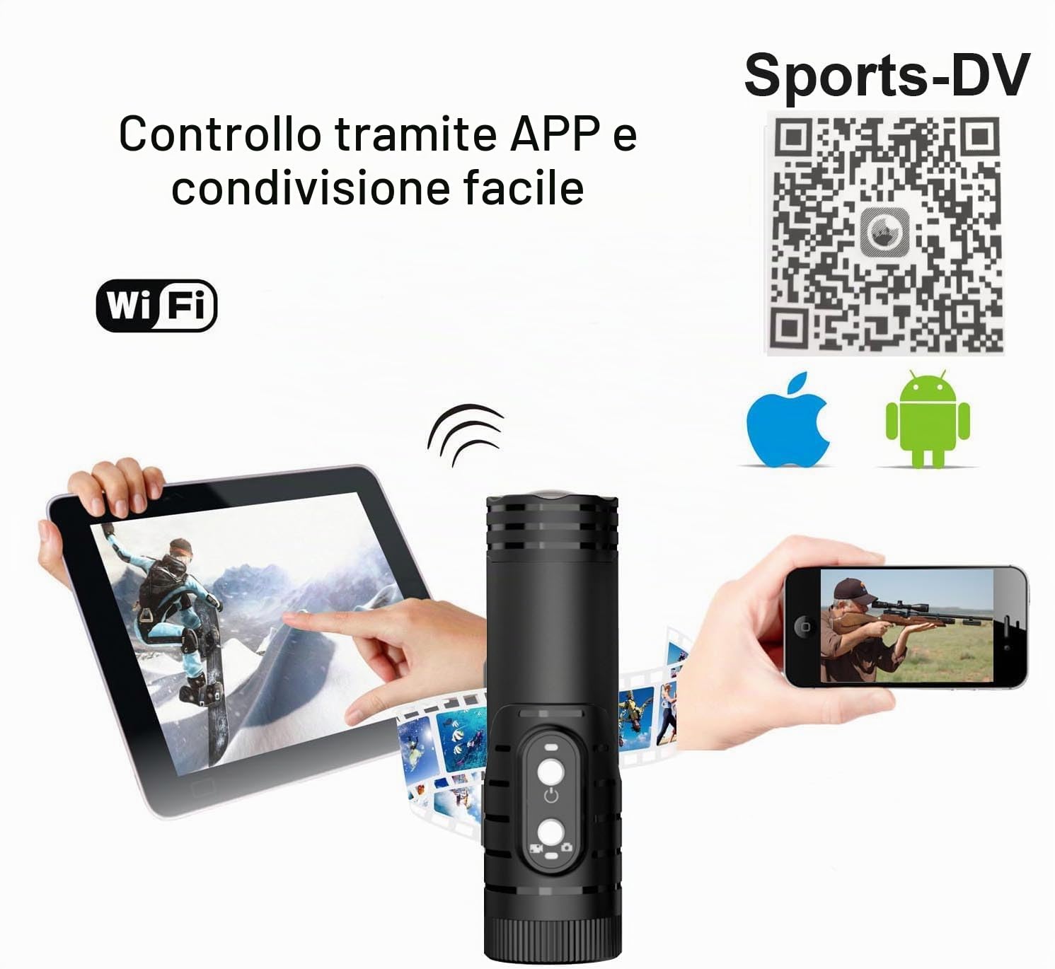 telecamera per fucile da caccia,shotgun fotocamera video Cam per riprese in argilla e caccia bicicletta moto sport DV