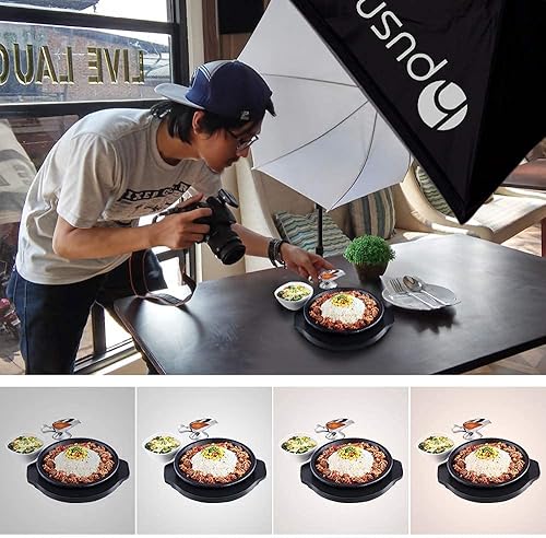 Miniatura 8 de HPUSN Kit de iluminación Softbox de 30 x 30 pulgadas, equipo profesional de fotografía de estudio para retrato, fotografía de moda (bombilla y