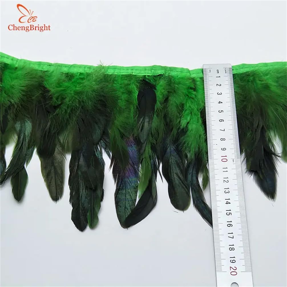 10 Meter 13-18 Cm Chicken Rooster Tail Feathers Trims Strip for Wedding Party Clothing Rooster Feather Trim Blue 10 Yards