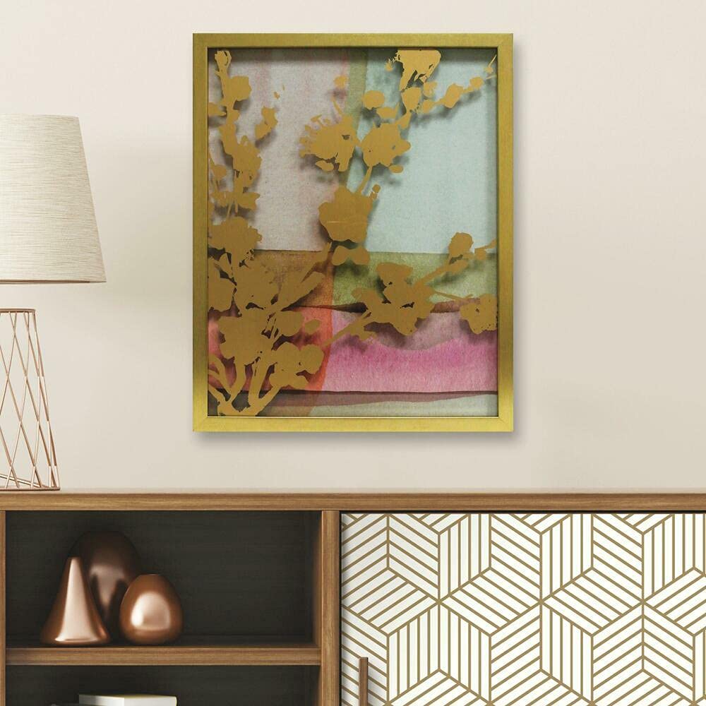 Linden Ave AVE10401 Pink Abstract Watercolor Shadowbox Wall Art