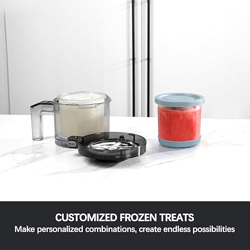 Miniatura 5 de Omnikit Pintas de repuesto para recipientes Ninja Creami Breeze  Paquete de 2, vasos de 16 onzas compatibles con NC100 NC200 NC201 CN205A Series