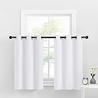 Vista 87 de NICETOWN - Cortinas opacas graduadas para ventanas pequeñas del baño, cortinas de privacidad de 30 pulgadas de largo para mini lavandería y cocina