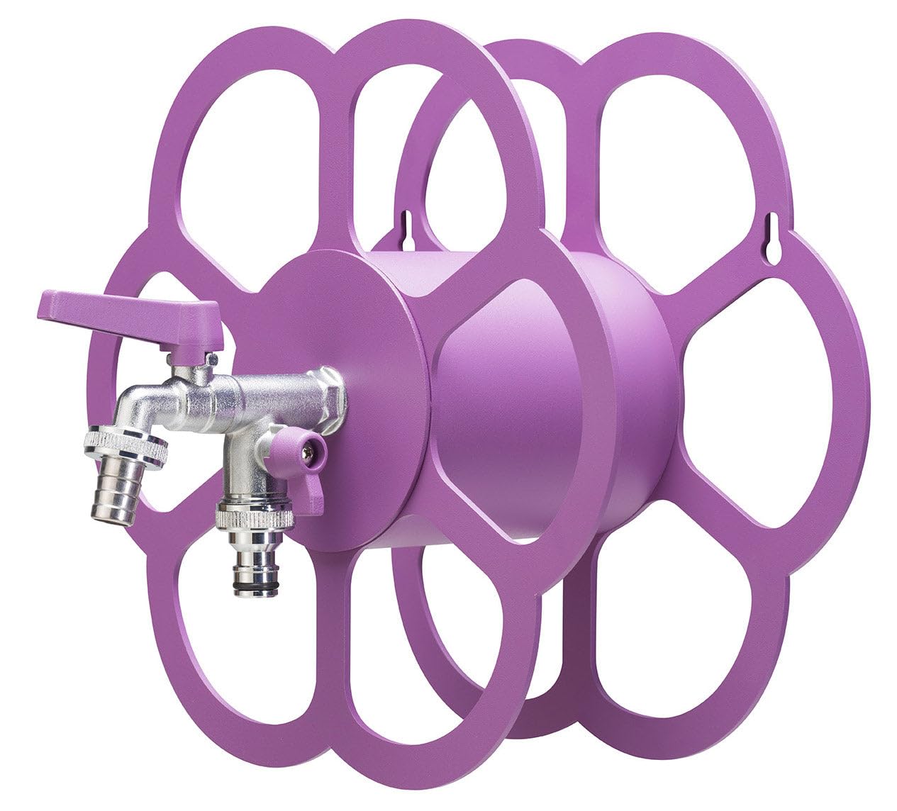 Belfer - Soporte para tubo de pared de metal con grifo de doble salida 42/FR (violeta)