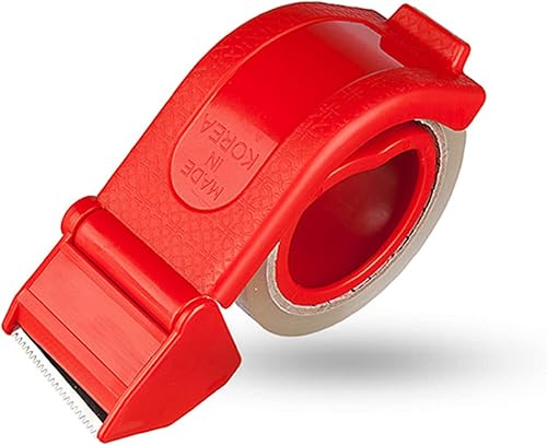POPOS STORE Fácil de cortar hoja diagonal de mano de 2 pulgadas dispensador de pistola de cinta de embalaje cortador de sellado rojo