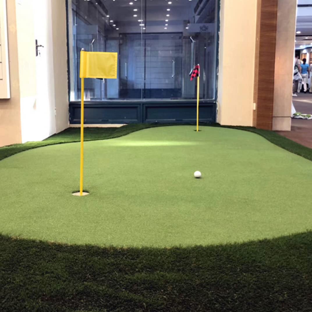 5 Stück Nylon-Golf-Putting-Green-Flaggen, 18 x 12 cm großes Trainingsloch-Pole-Cup-Banner zum Üben